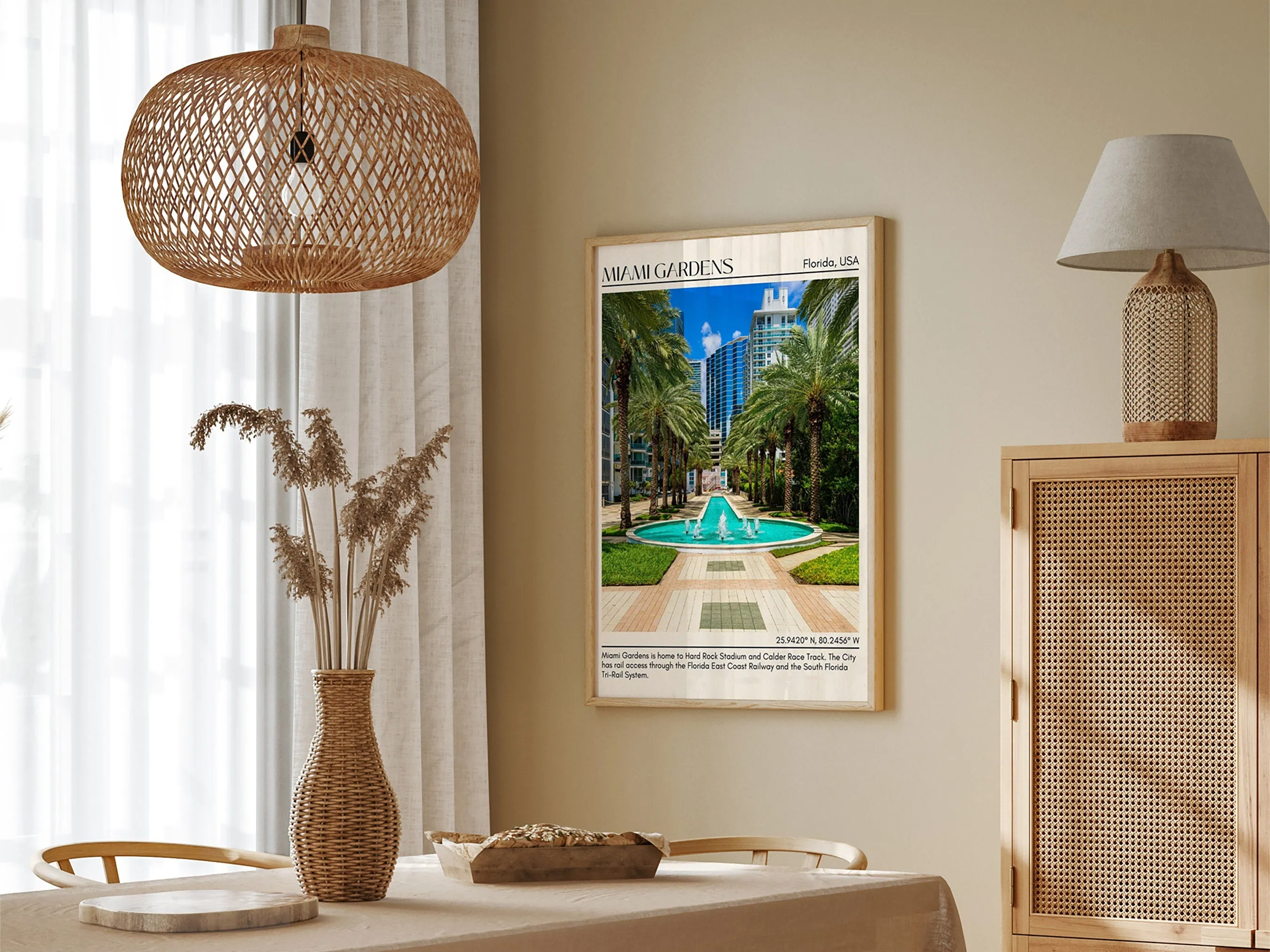 Miami Gardens Minimal Wall Art, Florida, USA