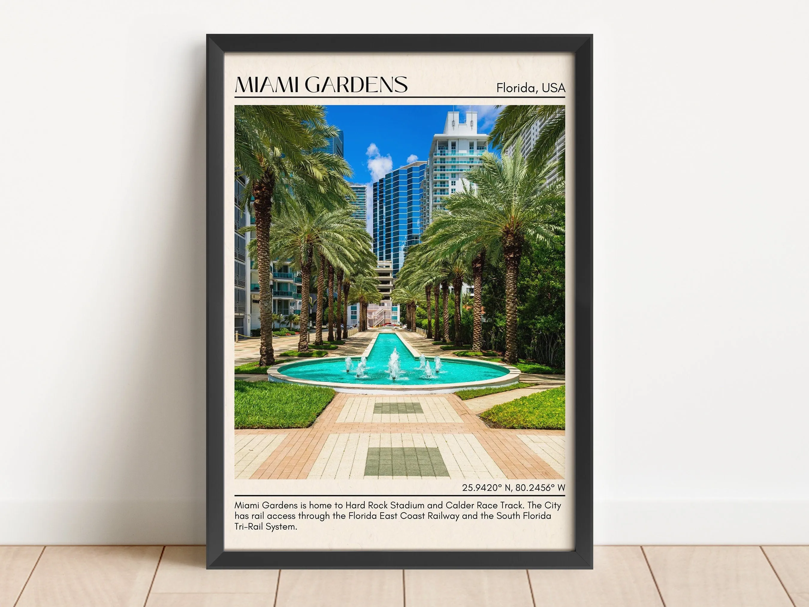 Miami Gardens Minimal Wall Art, Florida, USA