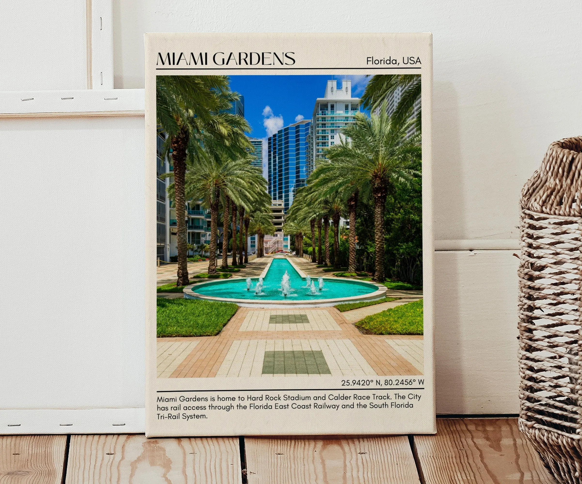 Miami Gardens Minimal Wall Art, Florida, USA