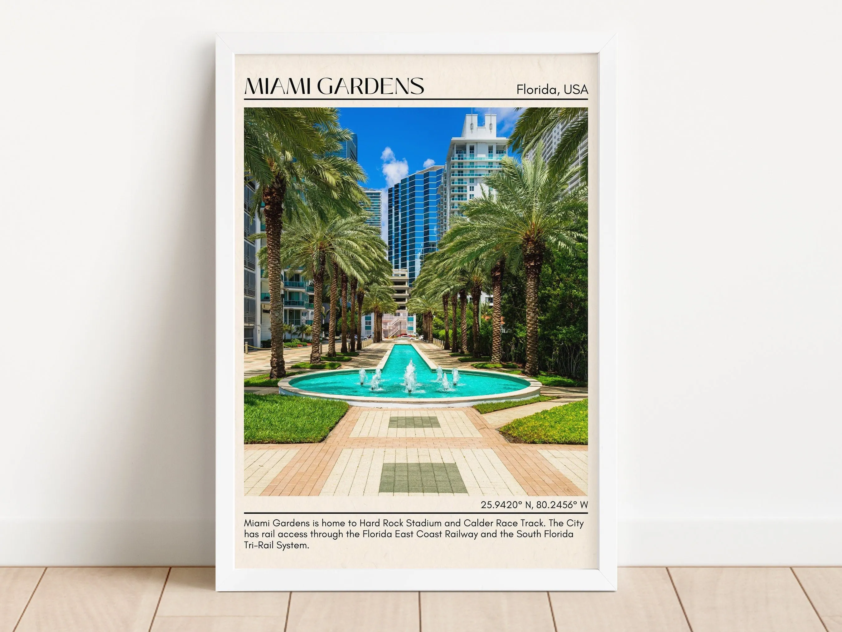 Miami Gardens Minimal Wall Art, Florida, USA