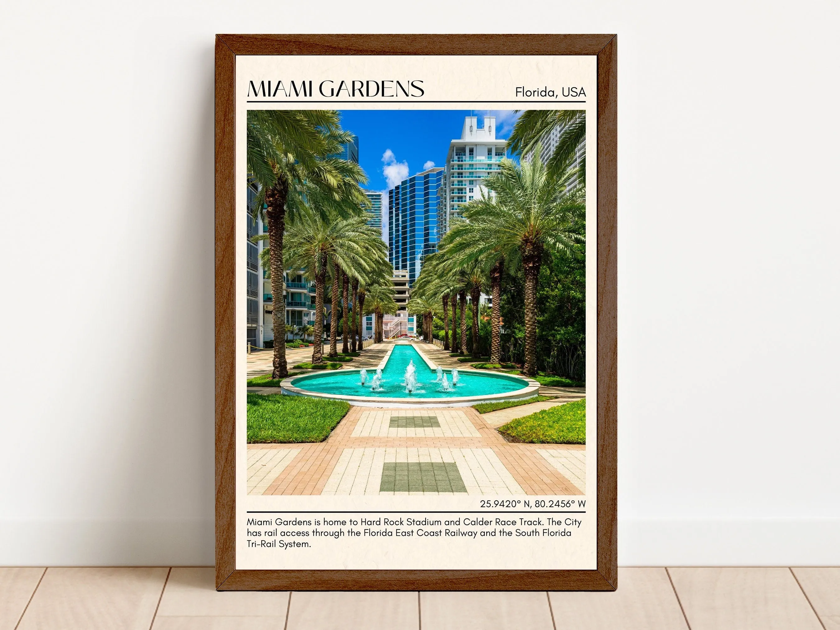 Miami Gardens Minimal Wall Art, Florida, USA