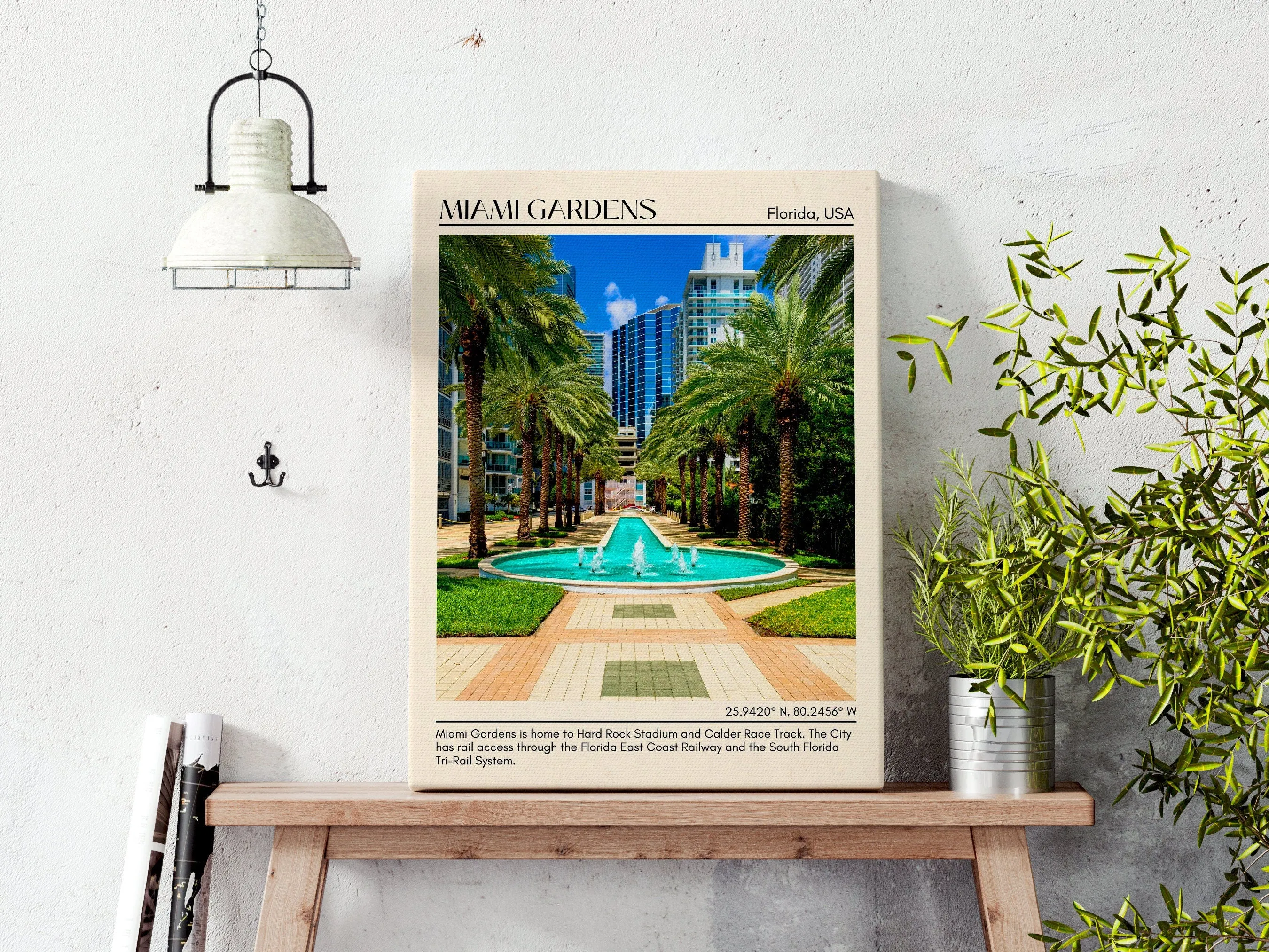 Miami Gardens Minimal Wall Art, Florida, USA