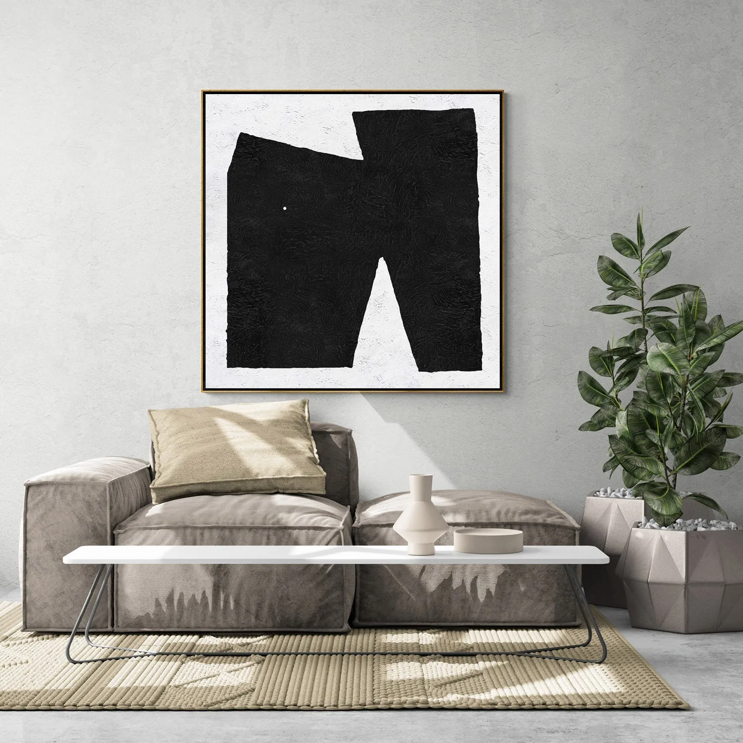 Minimal Black and White Painting MN121A