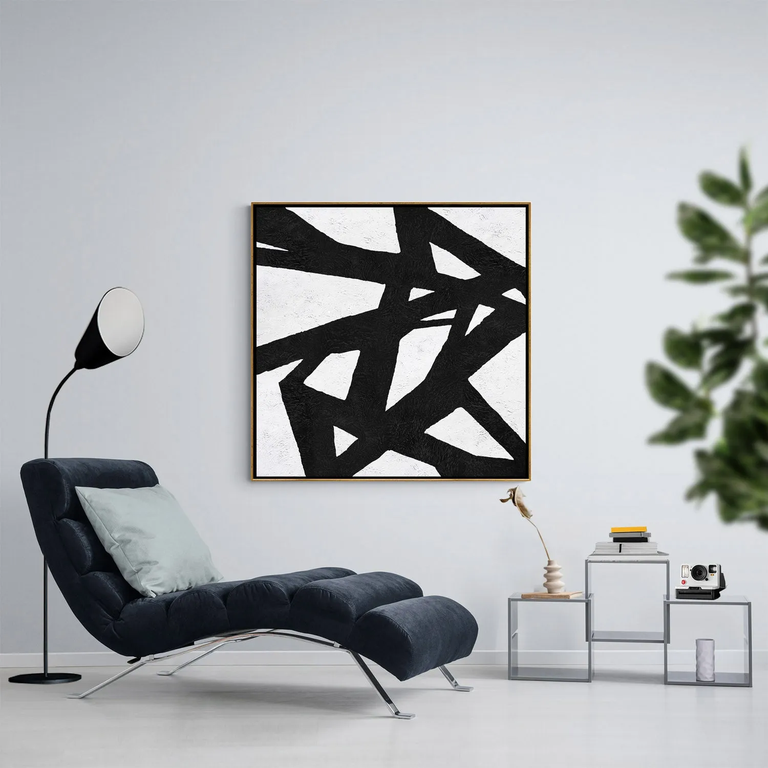 Minimal Black and White Painting MN136A