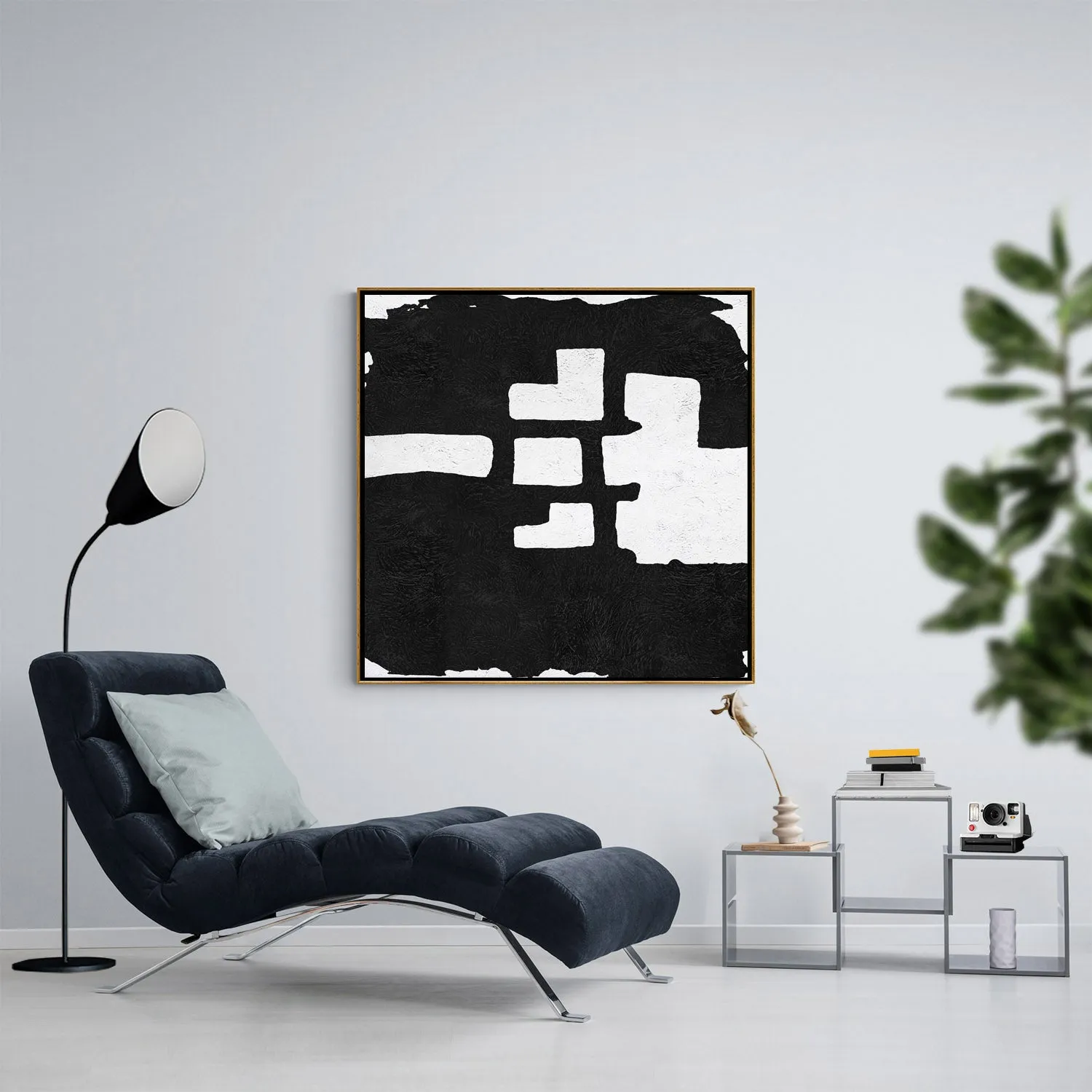 Minimal Black and White Painting MN156A