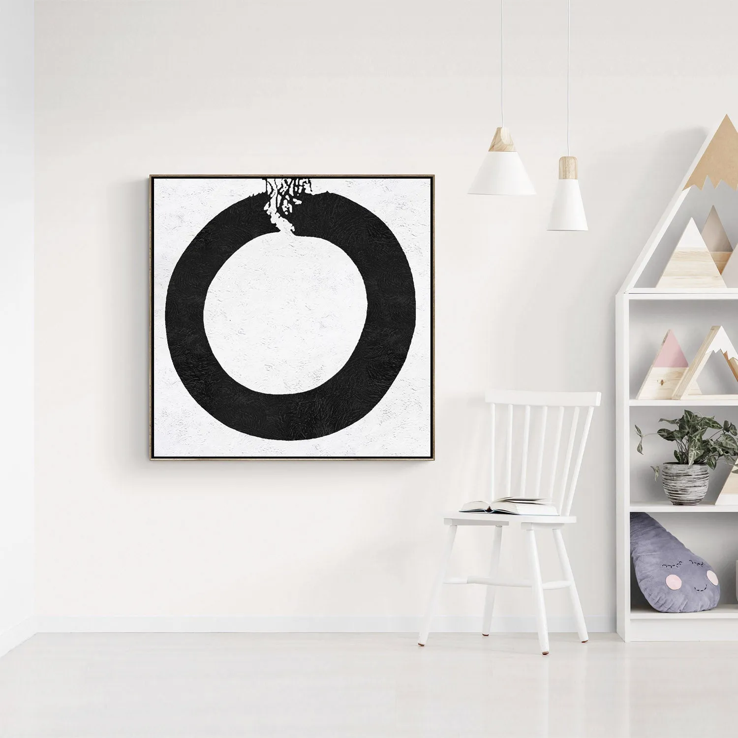 Minimal Black and White Painting MN18A