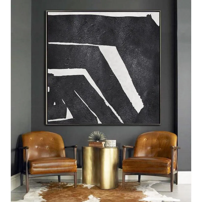 Minimal Black and White Painting MN26A