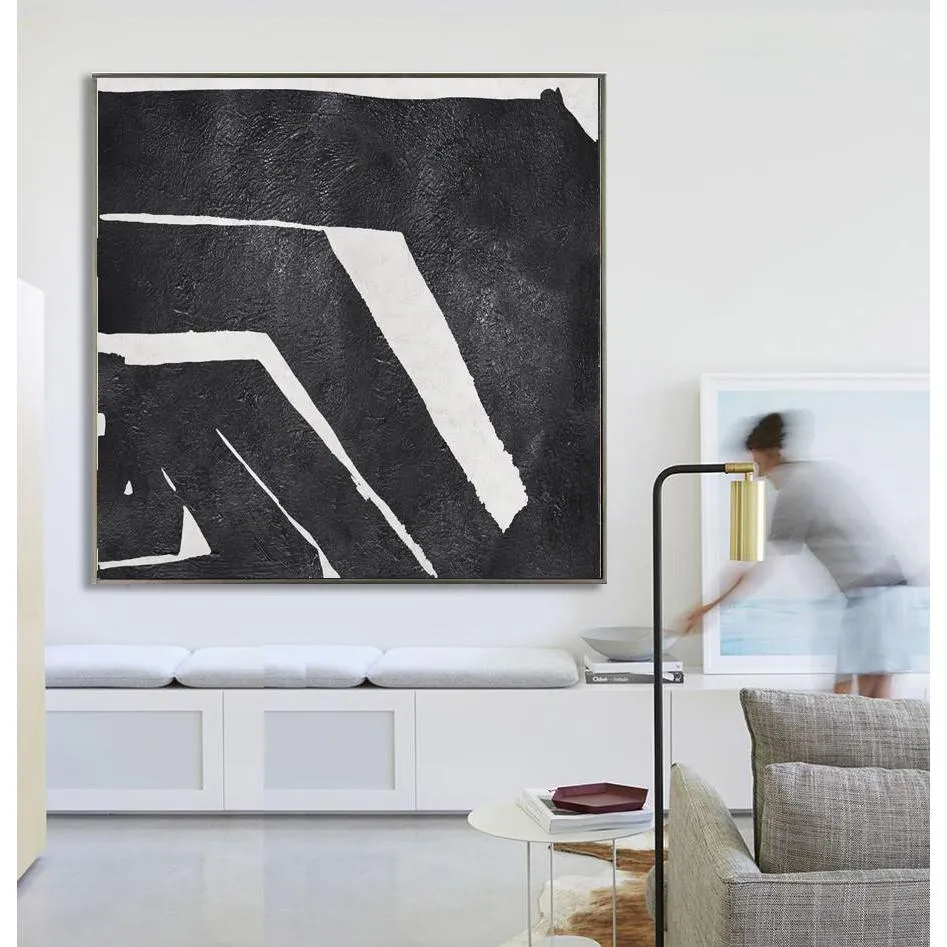 Minimal Black and White Painting MN26A