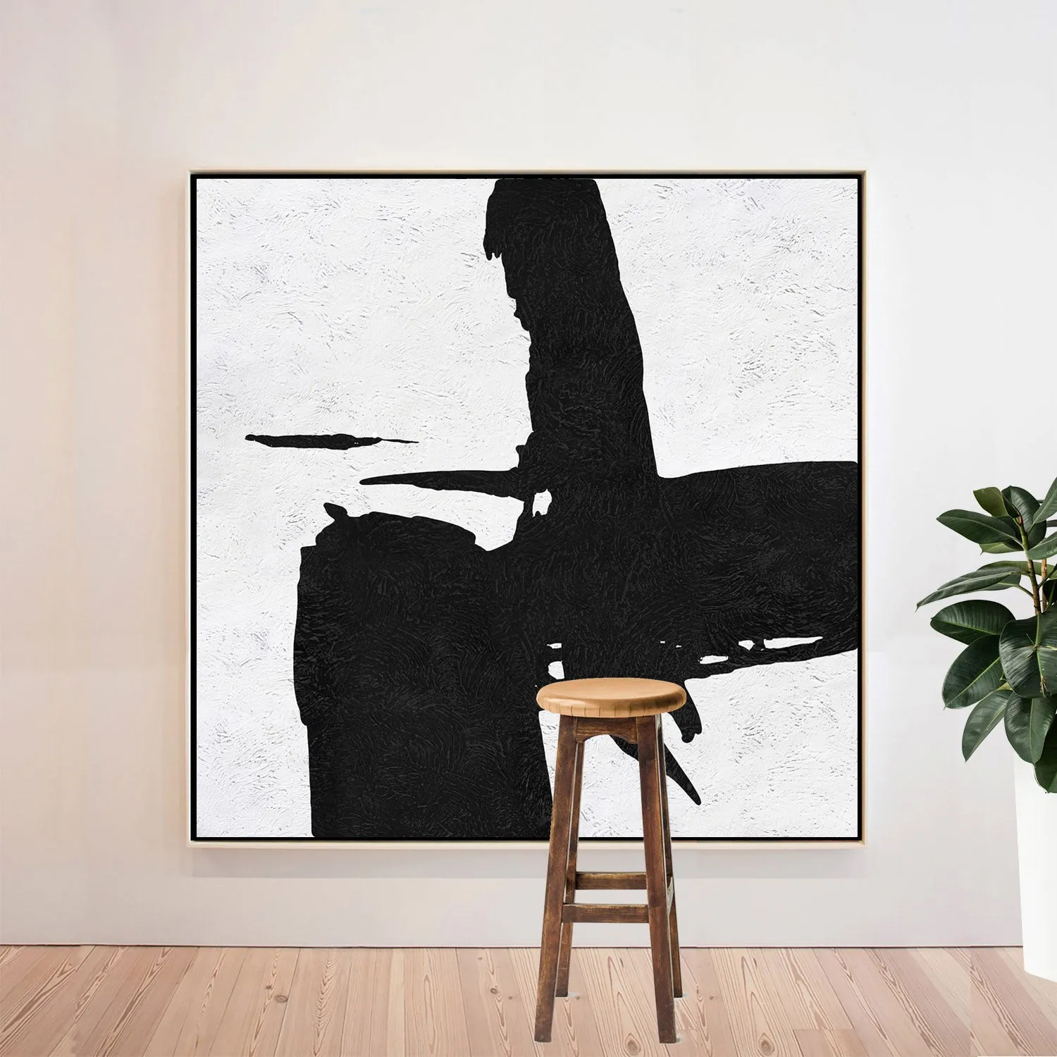 Minimal Black and White Painting MN46A