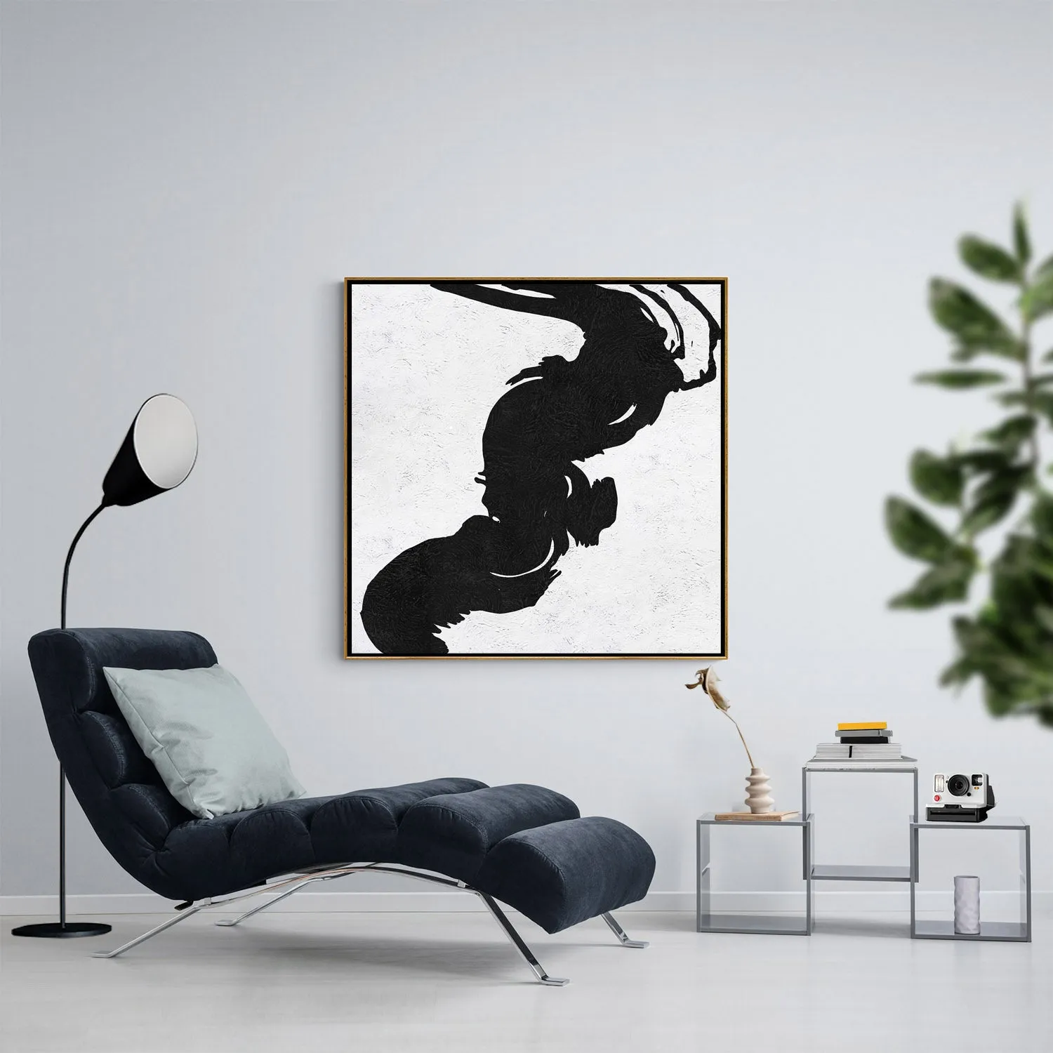 Minimal Black and White Painting MN56A