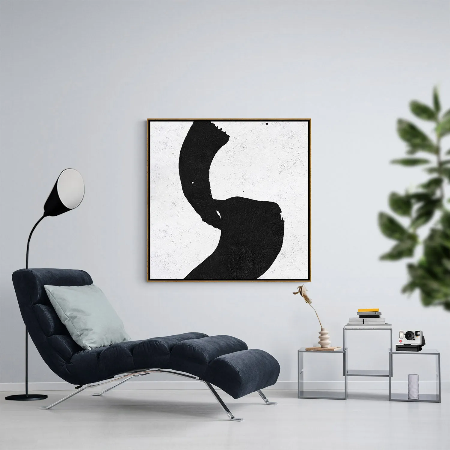 Minimal Black and White Painting MN64A