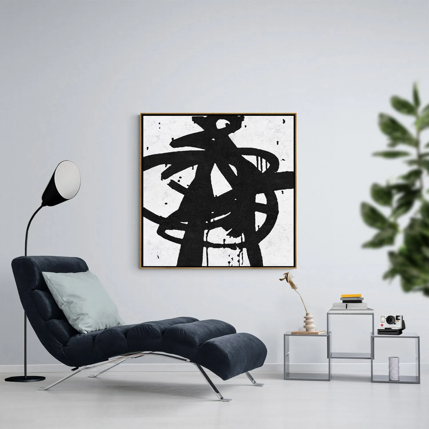 Minimal Black and White Painting MN69A