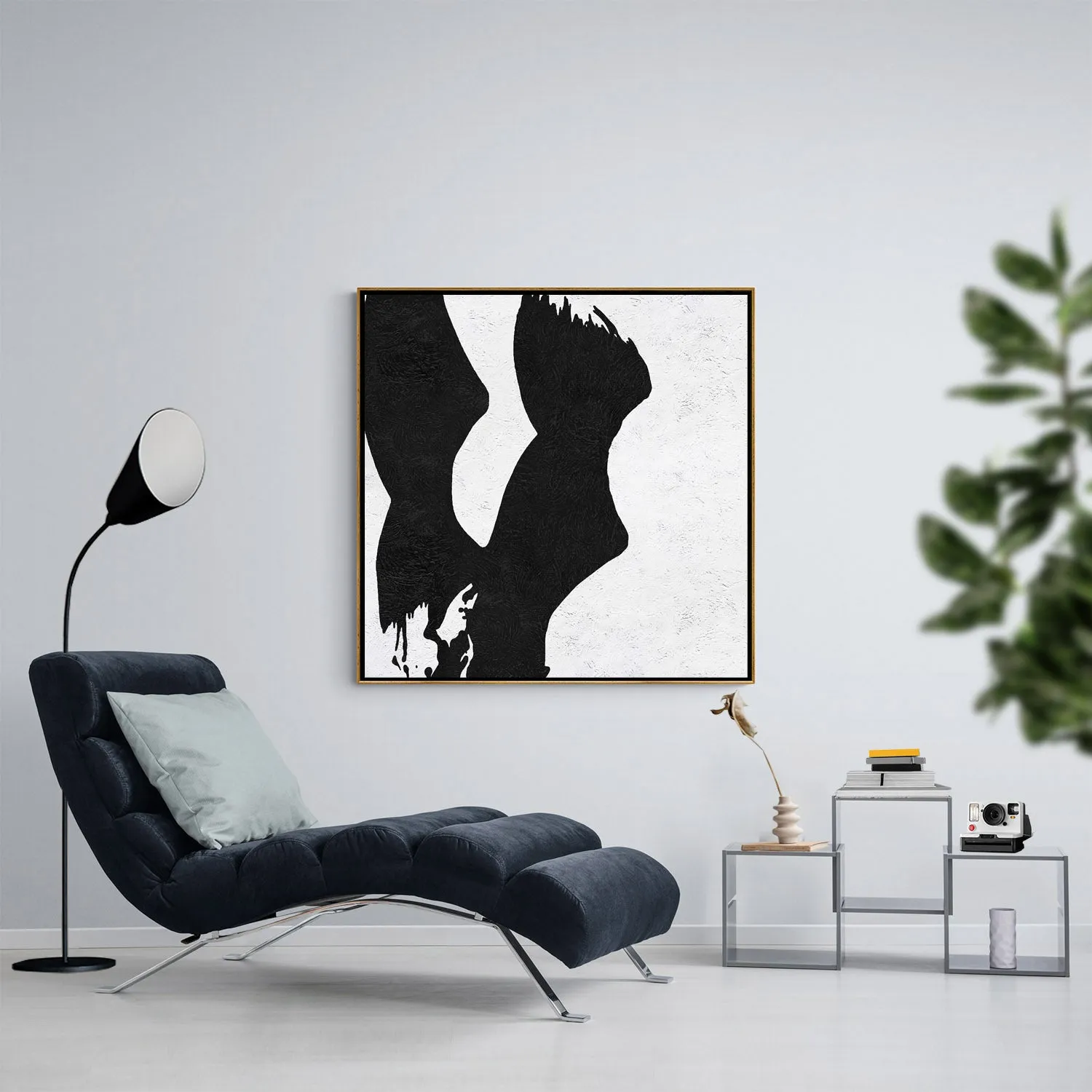 Minimal Black and White Painting MN75A