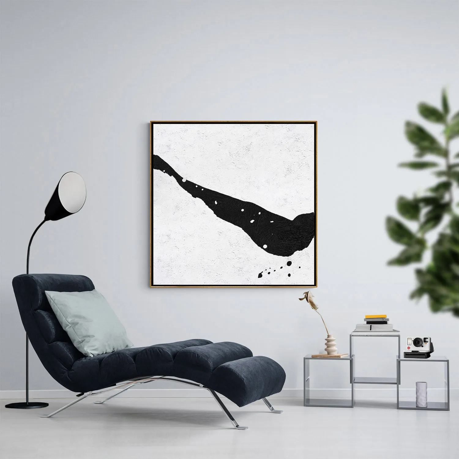 Minimal Black and White Painting MN87A
