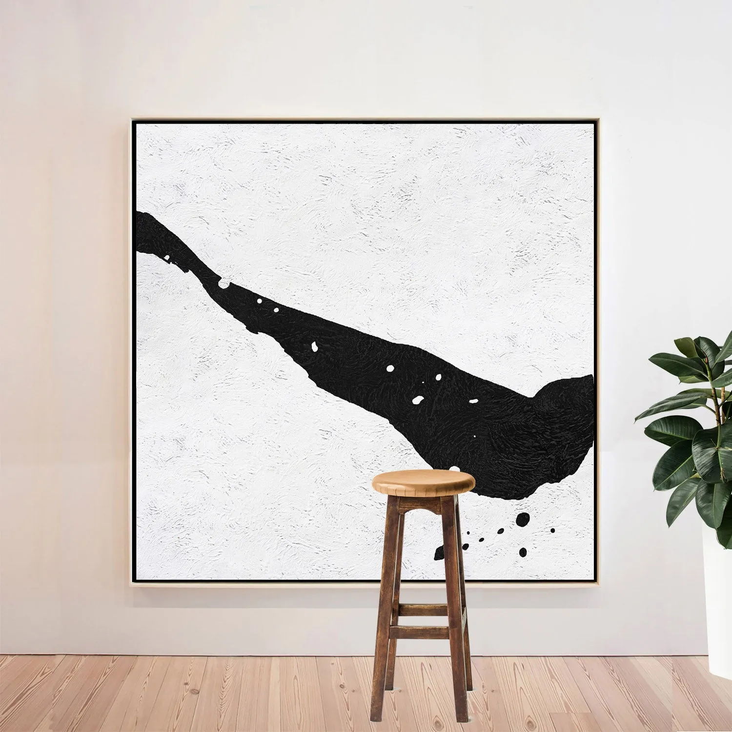 Minimal Black and White Painting MN87A