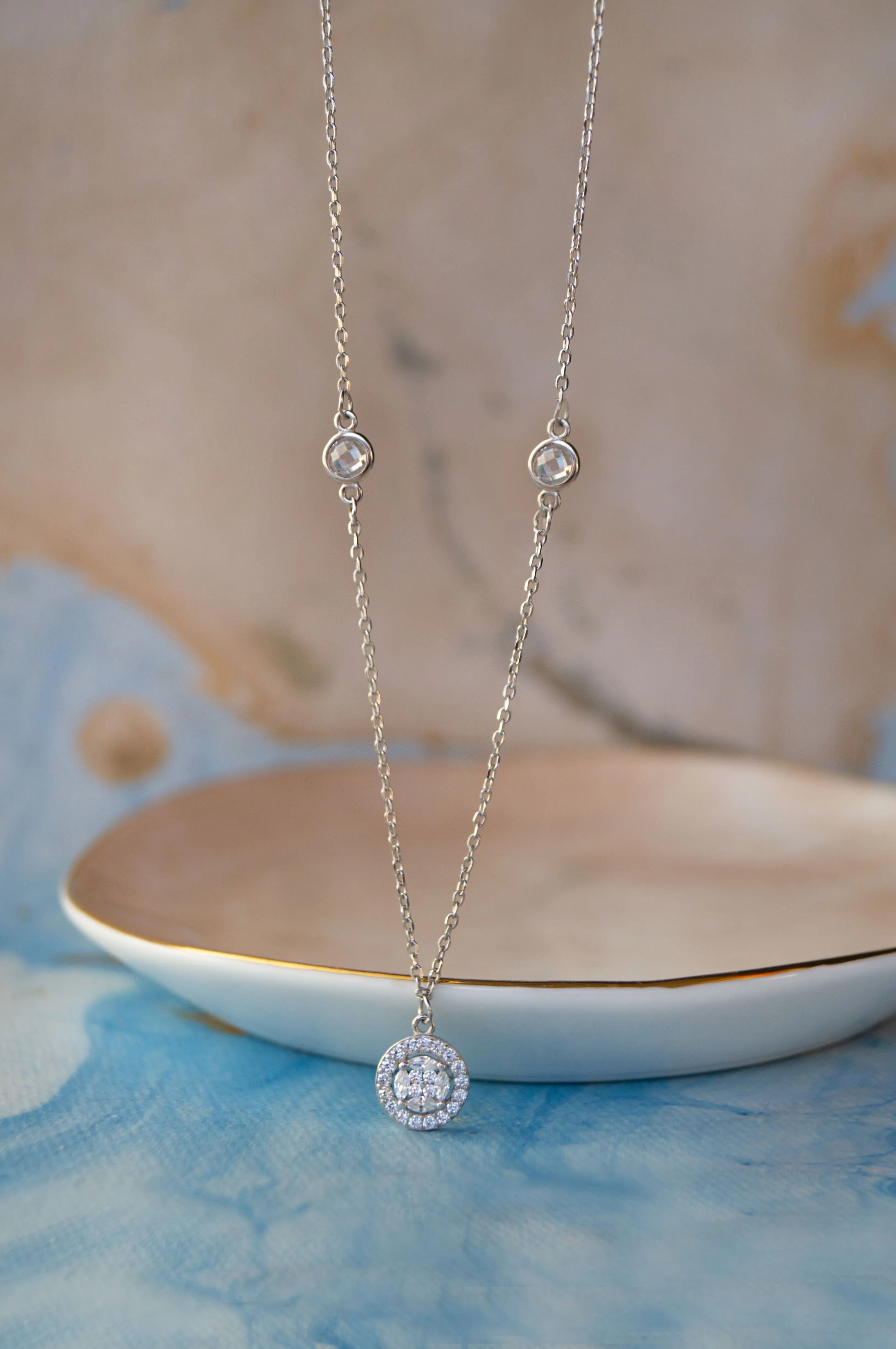 Minimal Cluster Sterling Silver Necklace Set