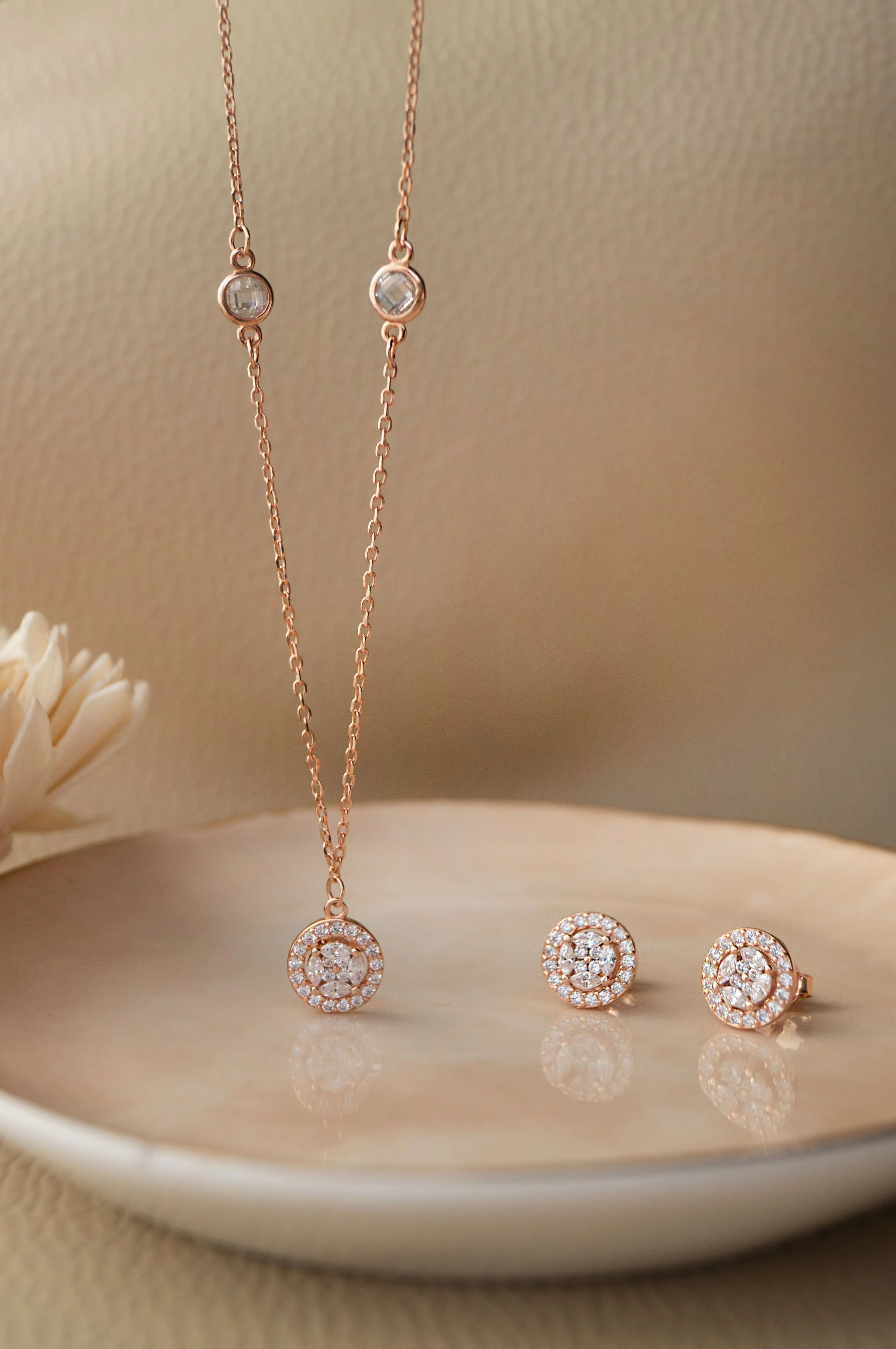 Minimal Cluster Sterling Silver Necklace Set