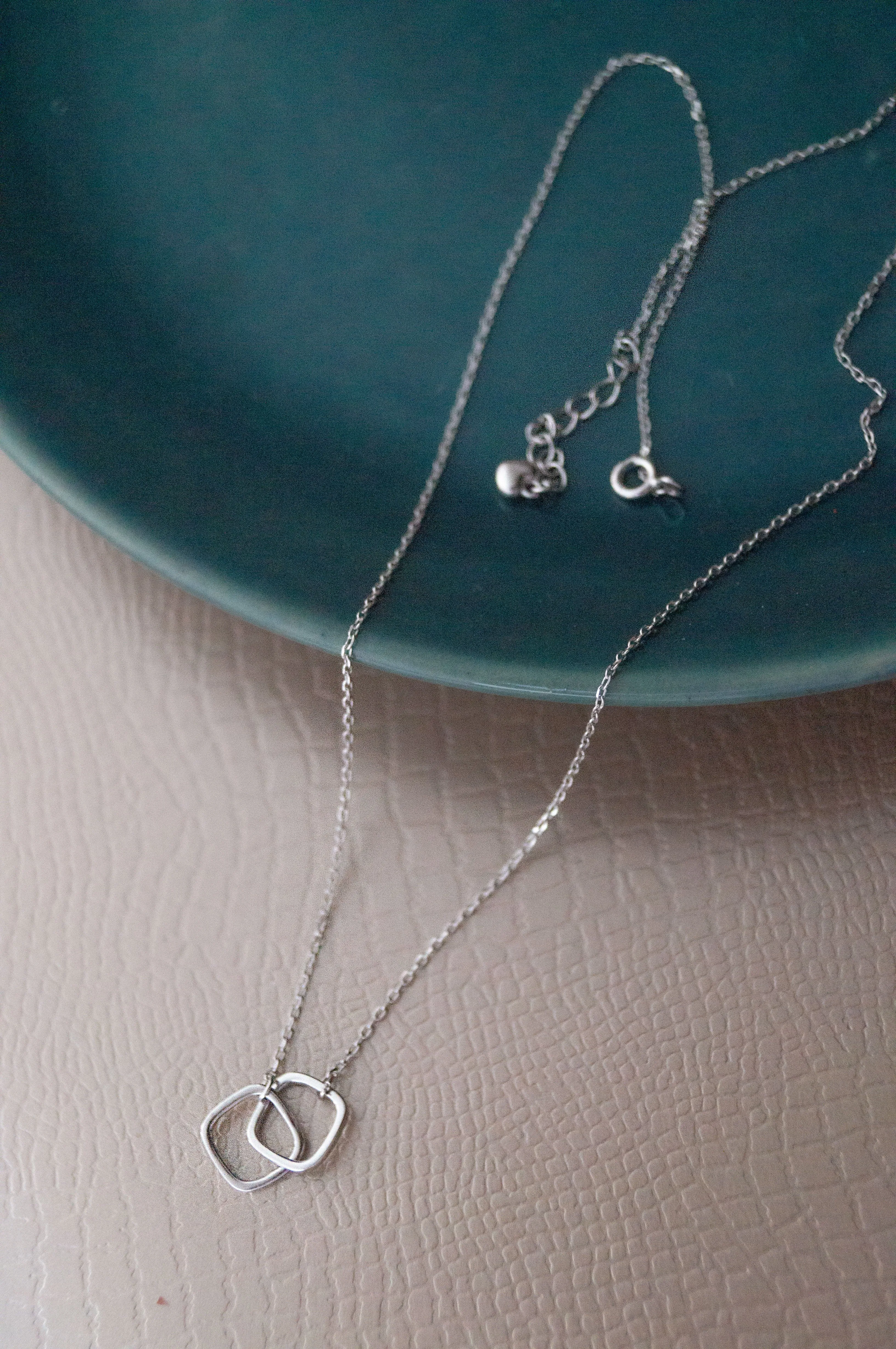 Minimal Interlinked Links Sterling Silver Chain Necklace