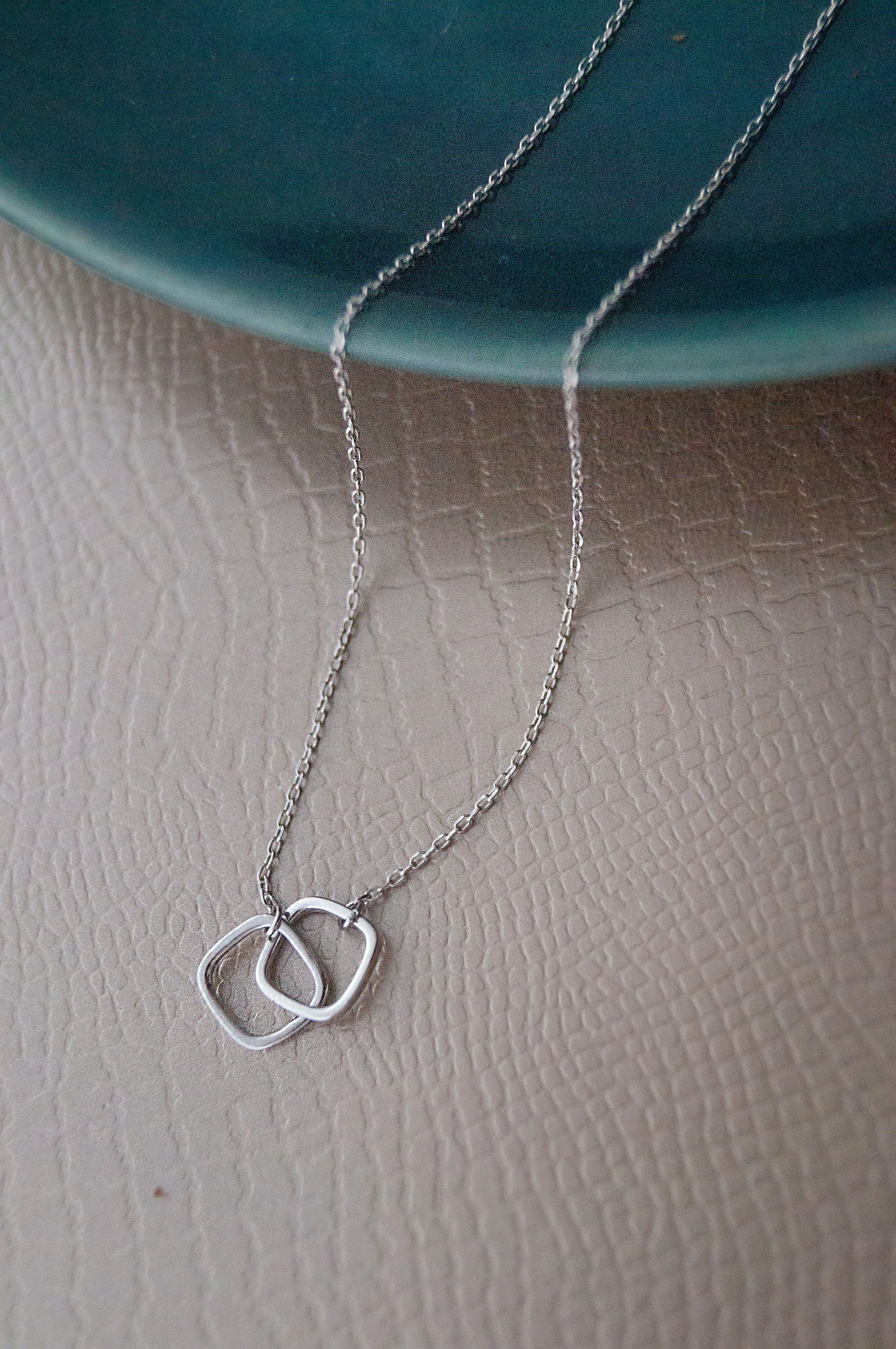 Minimal Interlinked Links Sterling Silver Chain Necklace