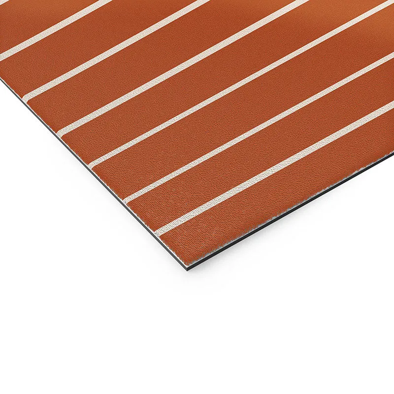 Minimal Line Curvature Coral Welcome Mat