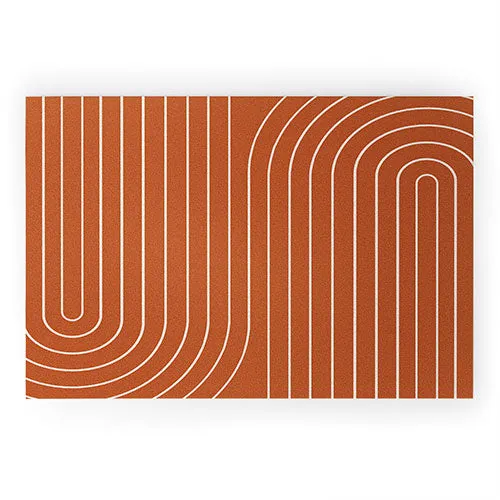 Minimal Line Curvature Coral Welcome Mat