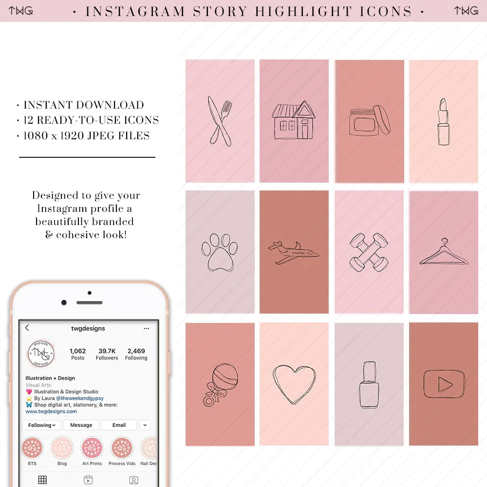 Minimal Lines Instagram Story Highlight Icons