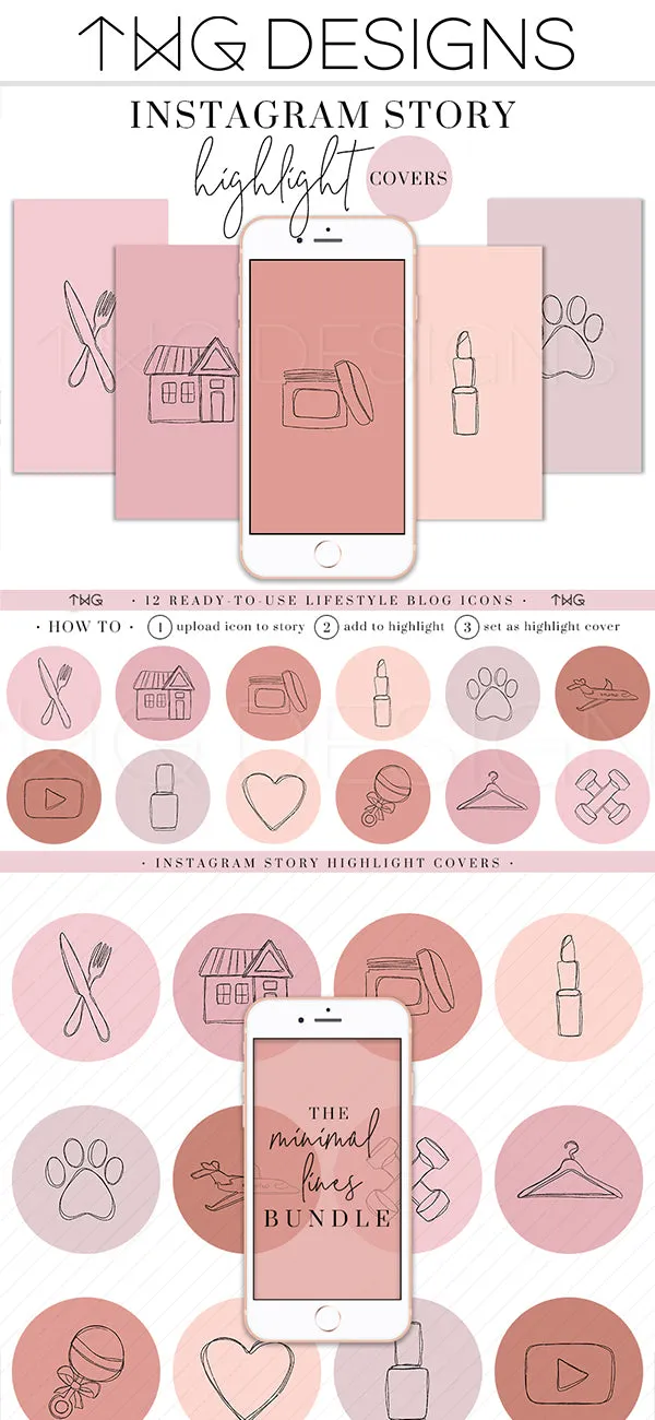 Minimal Lines Instagram Story Highlight Icons