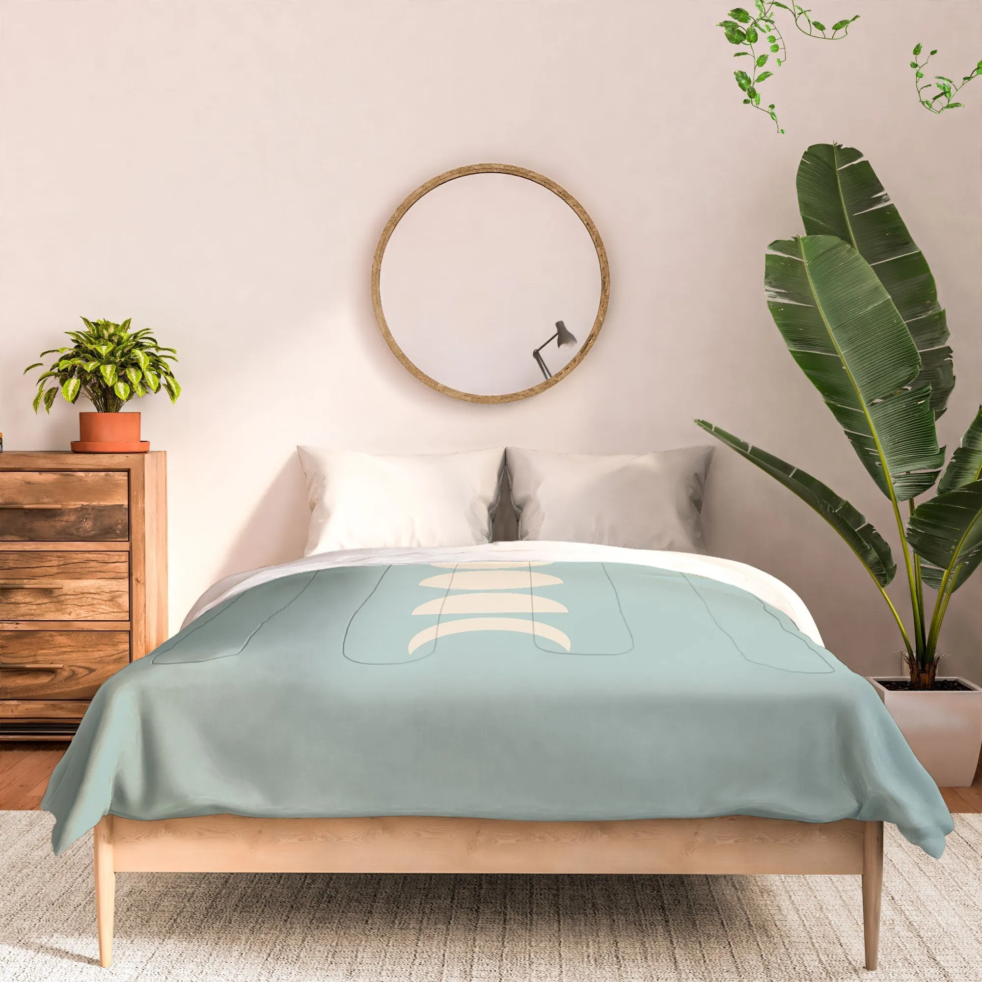 MINIMAL MOON PHASES SAGE DUVET / COMFORTER