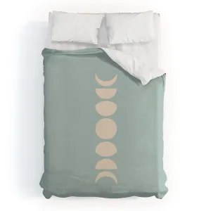 MINIMAL MOON PHASES SAGE DUVET / COMFORTER