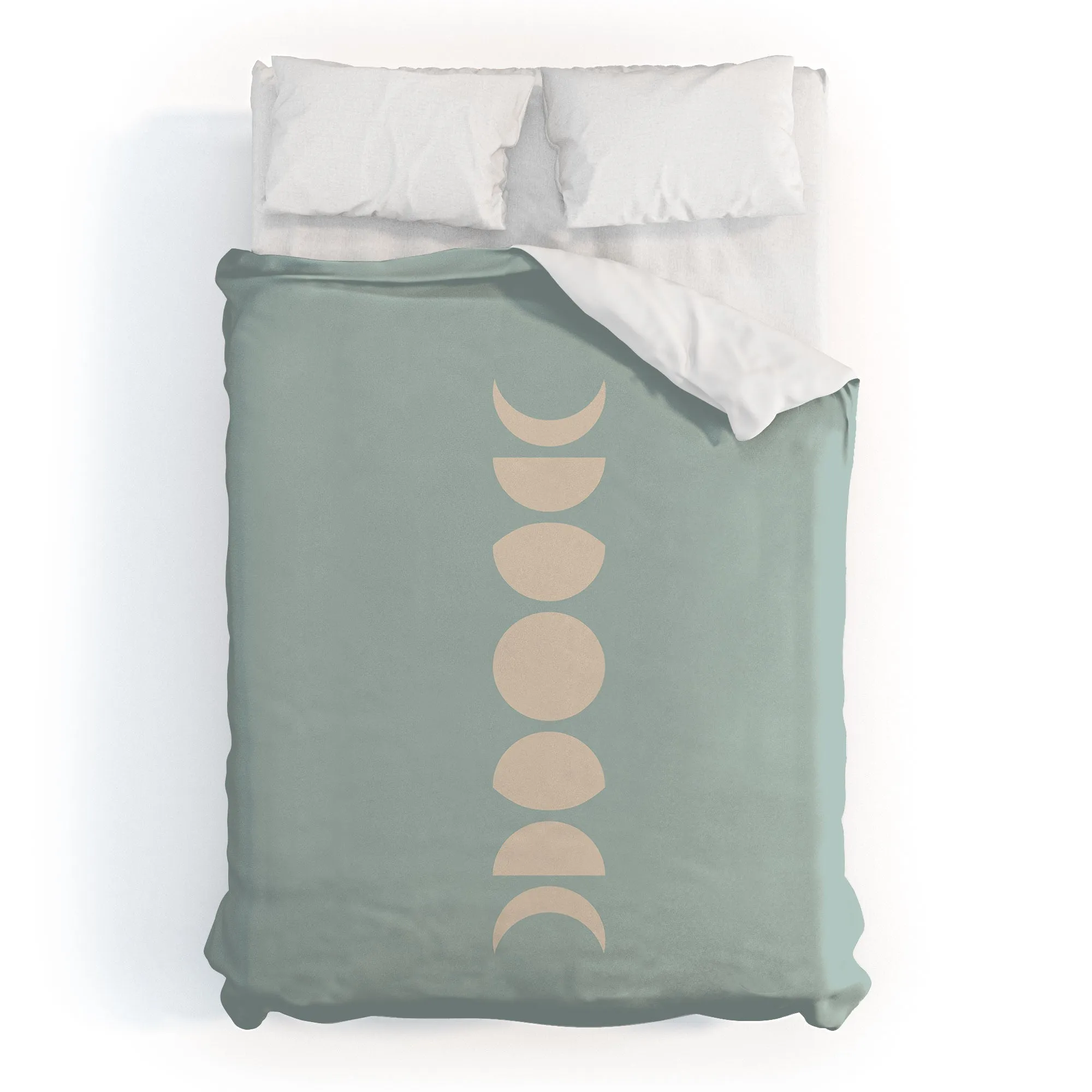 MINIMAL MOON PHASES SAGE DUVET / COMFORTER