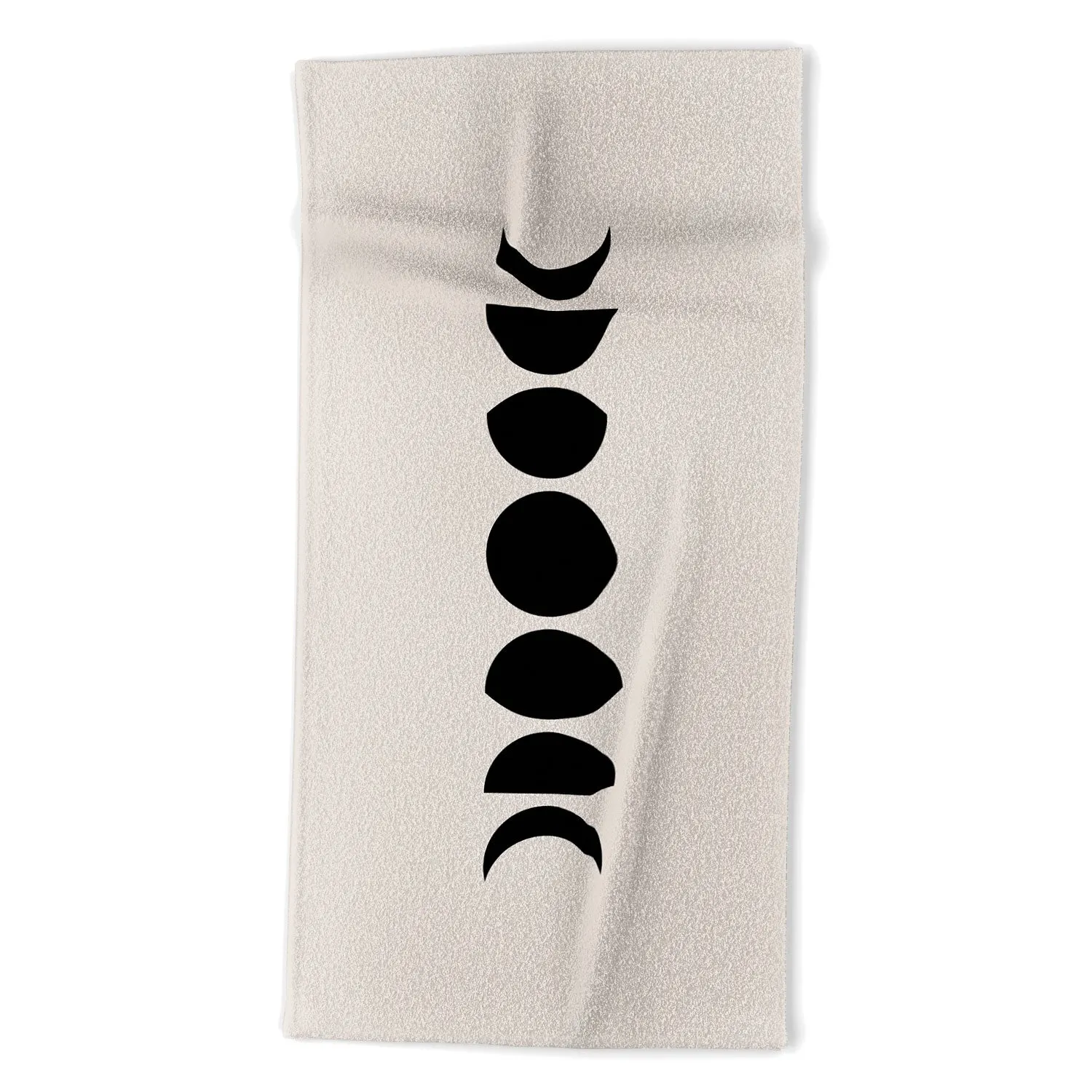 Minimal Moon Phases White Beach Towel