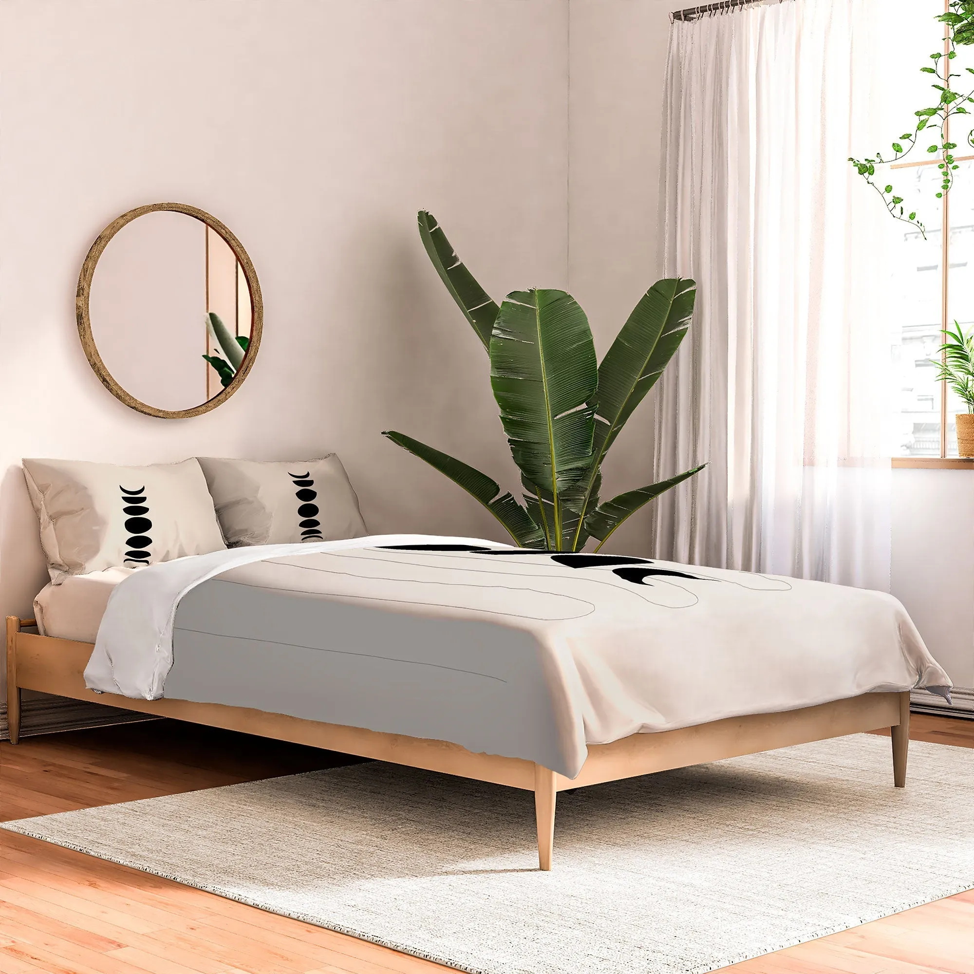 MINIMAL MOON PHASES WHITE DUVET / COMFORTER