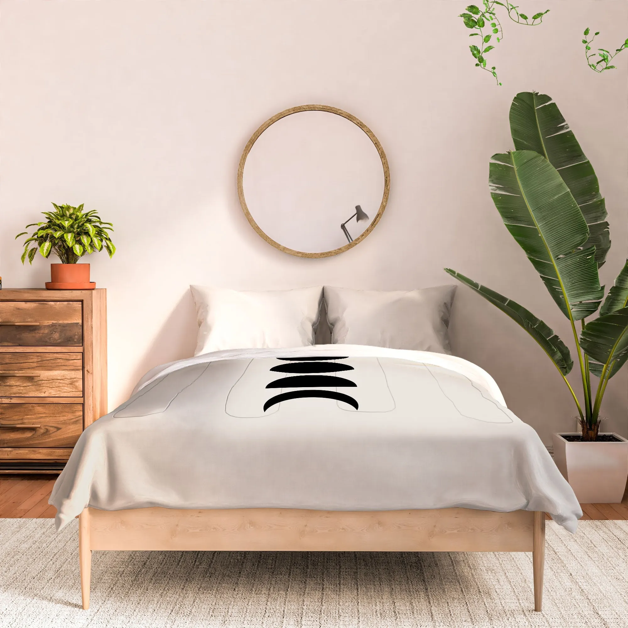 MINIMAL MOON PHASES WHITE DUVET / COMFORTER