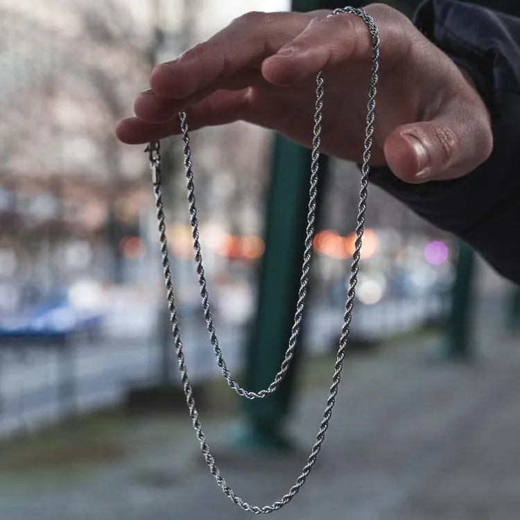 Minimal Silver Rope Chain