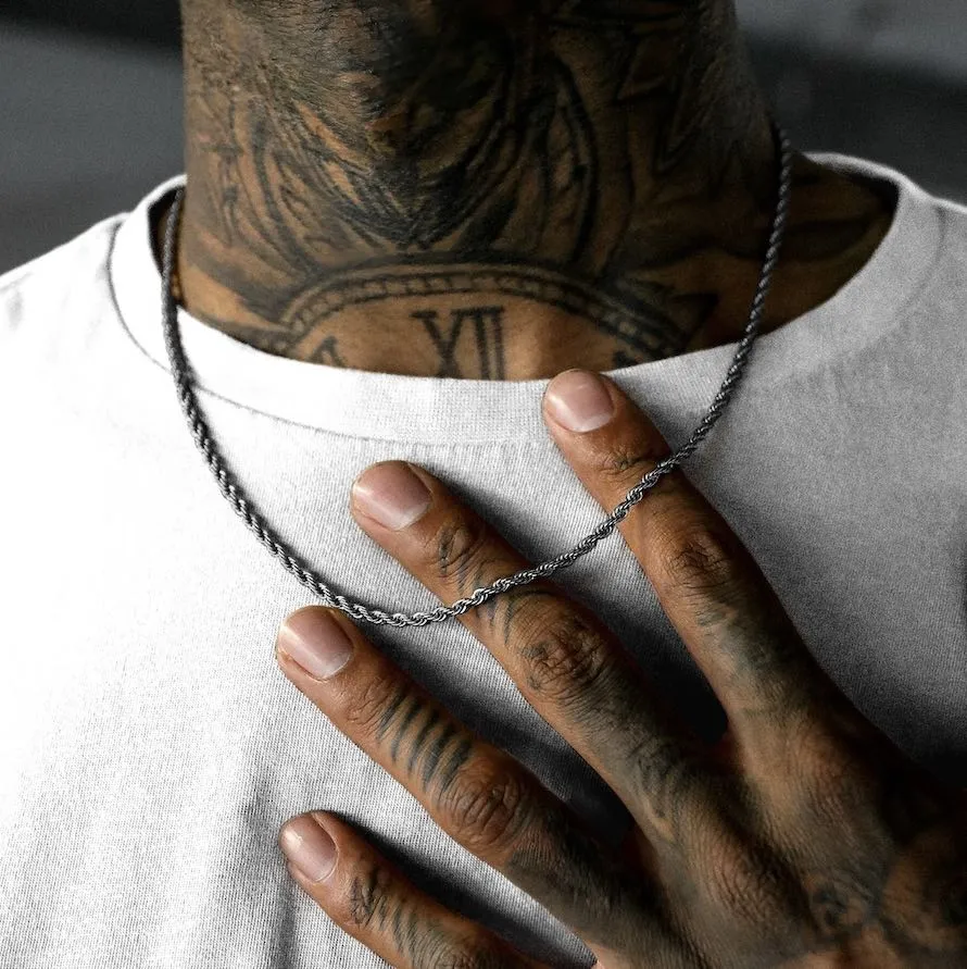 Minimal Silver Rope Chain