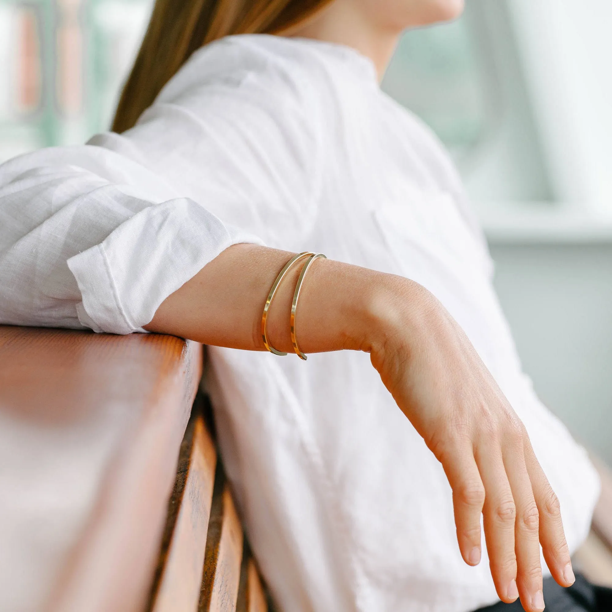Minimal Square Cuff | Brass