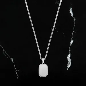 Minimal Tag Necklace - Silver
