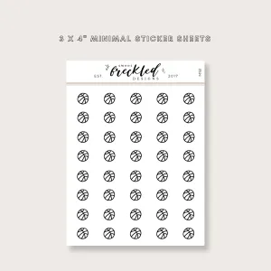 Minimalistic Mini Basketball Sports Stickers