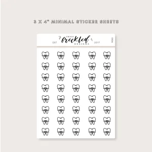 Minimalistic Mini Braces Tooth Dentist Stickers