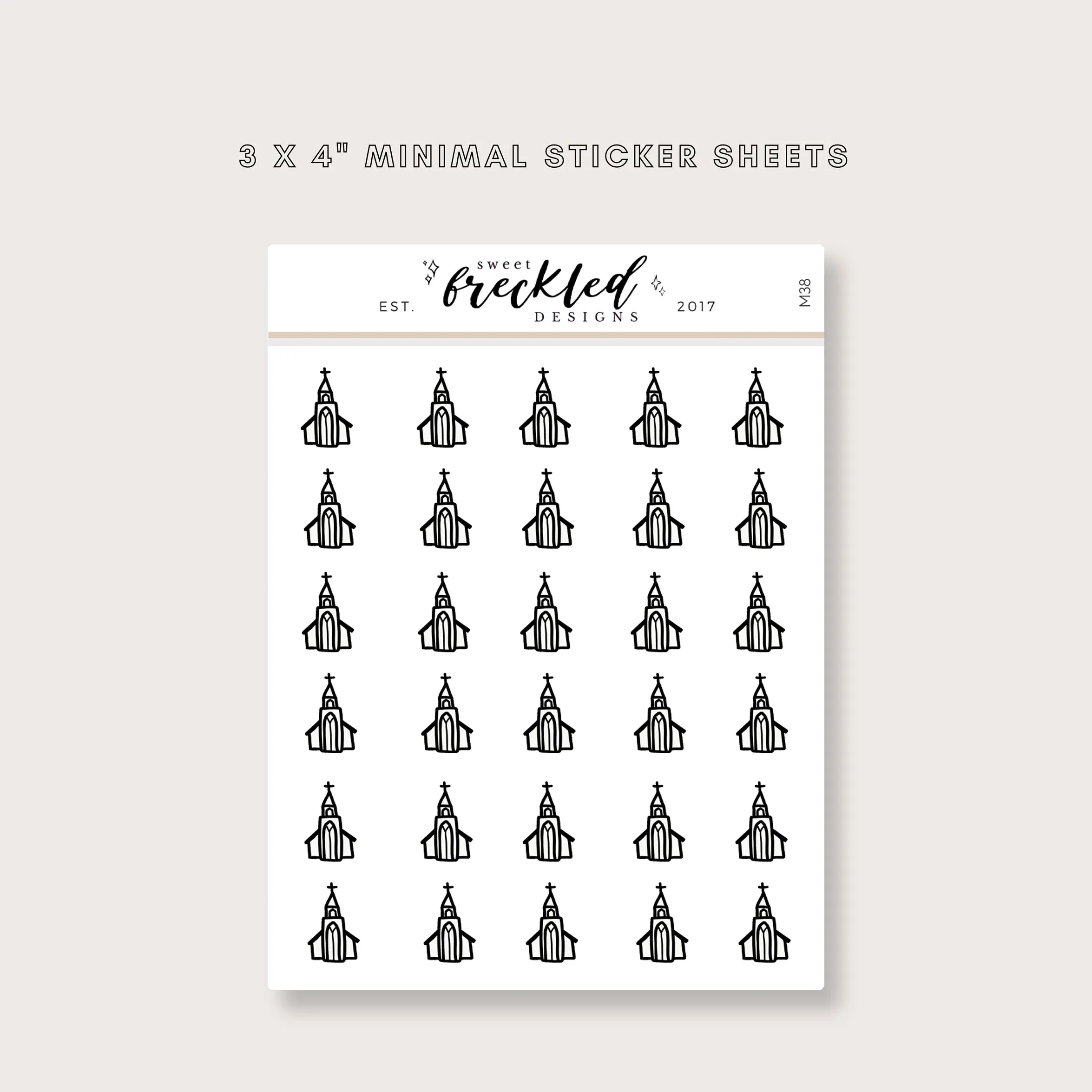 Minimalistic Mini Church Stickers