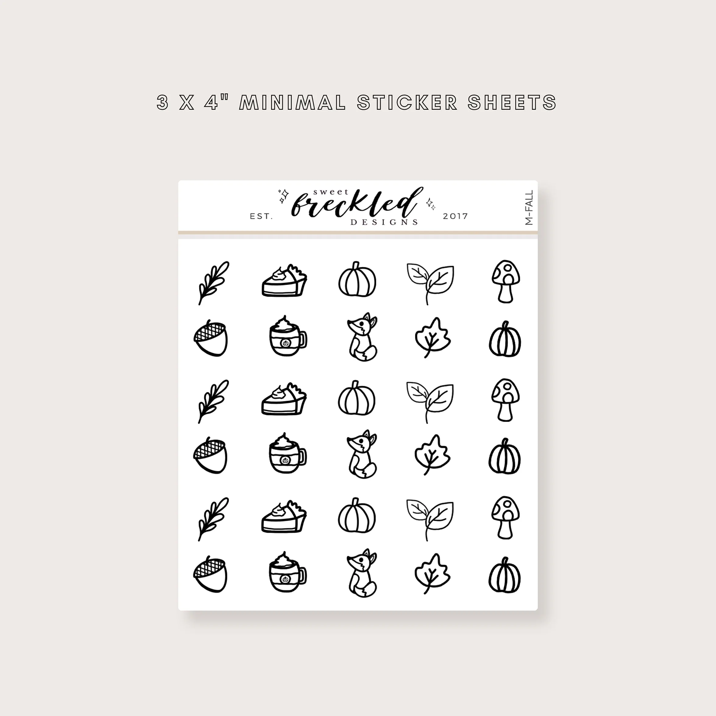 Minimalistic Mini Fall Seasonal Stickers