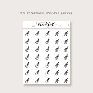 Minimalistic Mini Music Acoustic Guitar Stickers