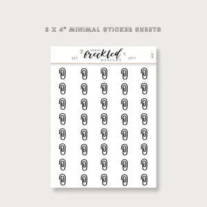 Minimalistic Mini Paper Clip Stickers