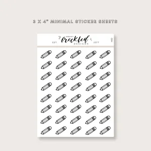 Minimalistic Mini Pencil Stickers