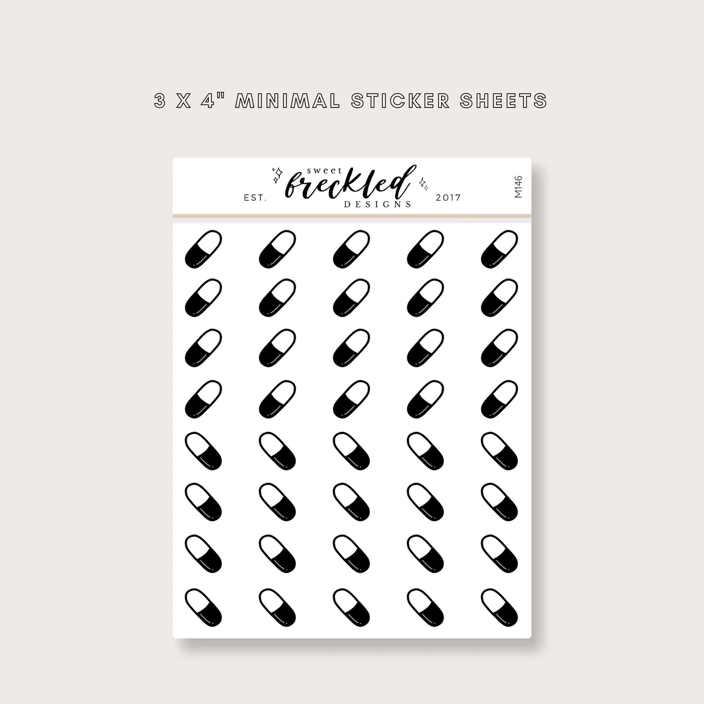 Minimalistic Mini Pills Stickers