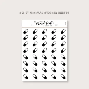 Minimalistic Mini Pills Stickers