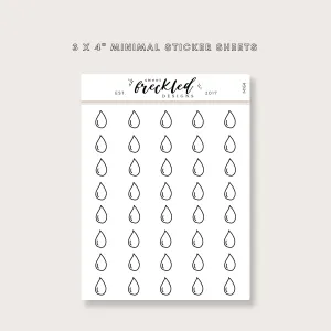 Minimalistic Mini Water Drop Stickers