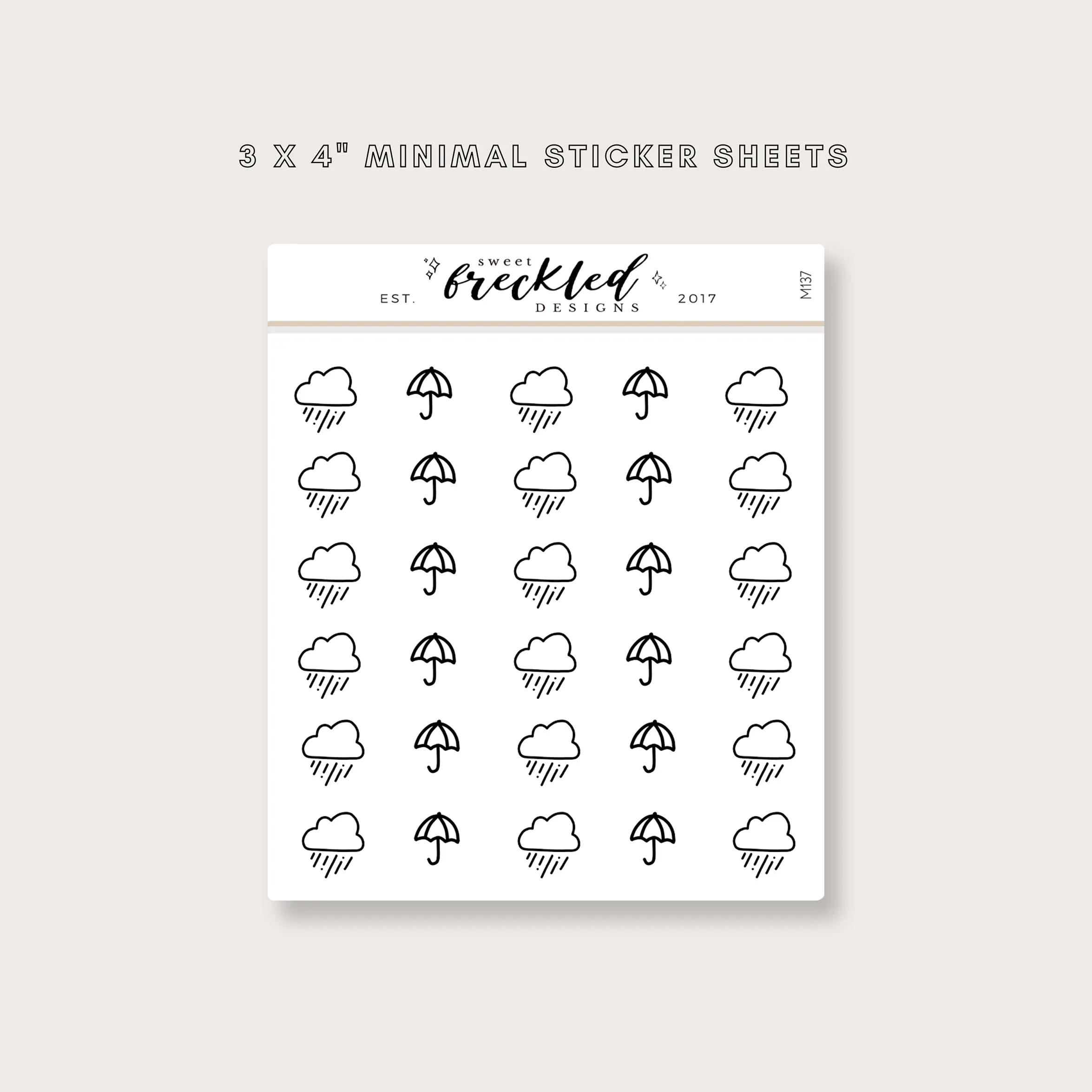 Minimalistic Mini Weather Icon Stickers (6 Variations Available)