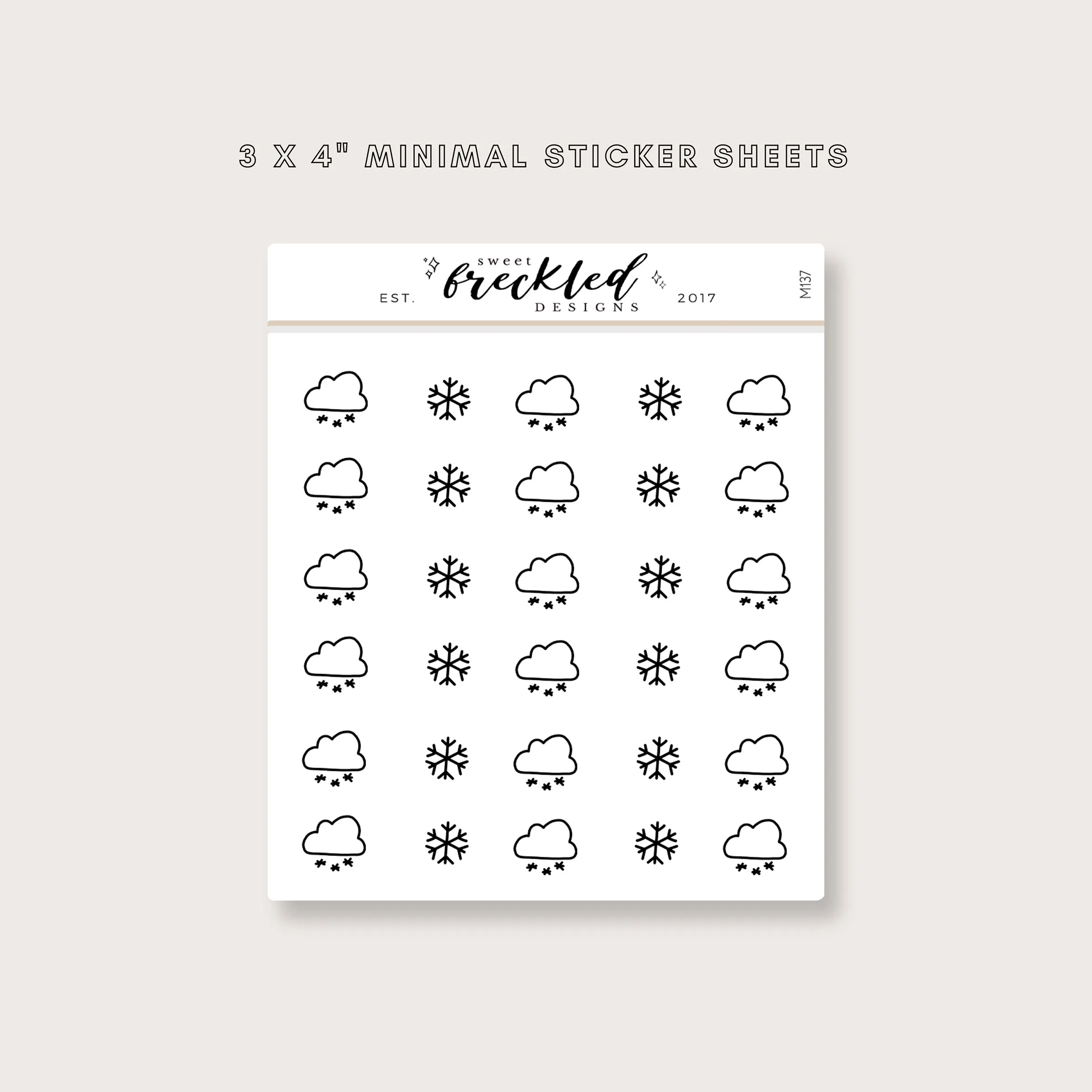 Minimalistic Mini Weather Icon Stickers (6 Variations Available)