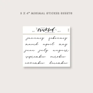 Minimalistic Script Months of the Year Stickers